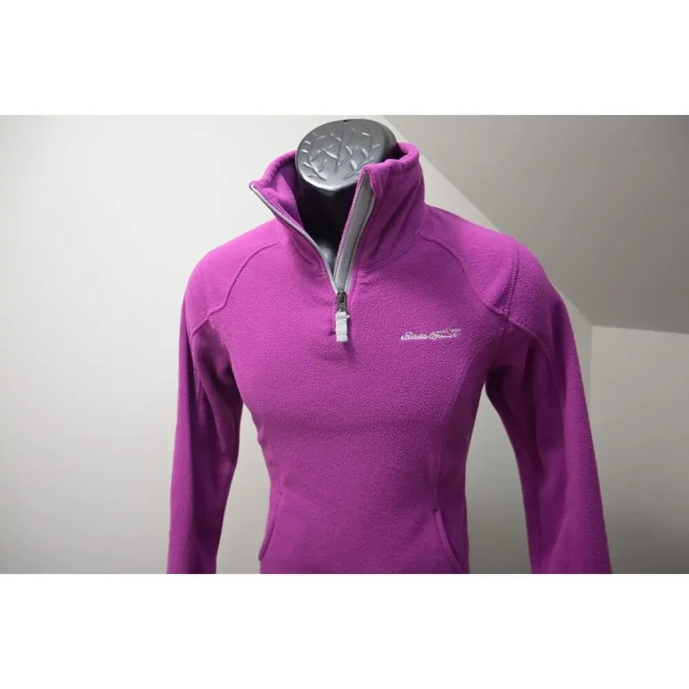 Eddie Bauer Fleece‎ Jacket 1/4 Zip Hiking Camp Purple Sweater Girls Size 14